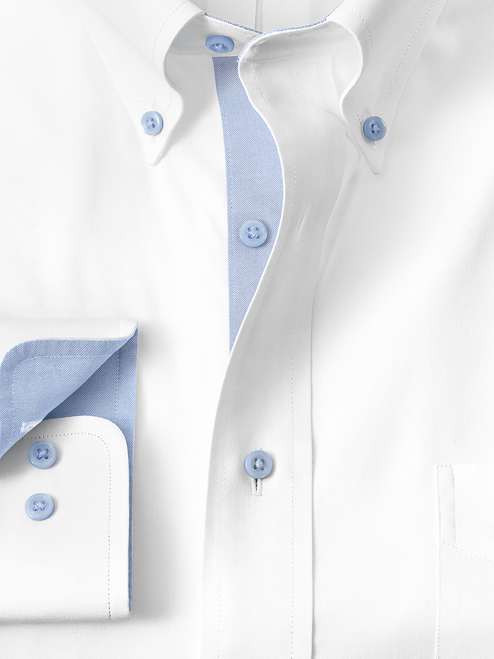 Alternate Image of Comfort Stretch Non-iron Solid Dress Shirt With Contrast Trim-5