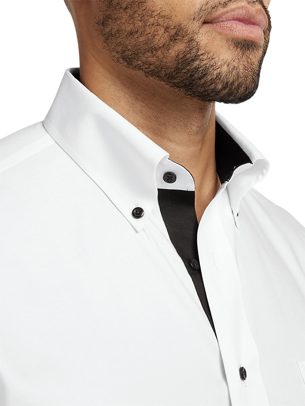 Alternate Image of Comfort Stretch Non-iron Solid Dress Shirt With Contrast Trim-2