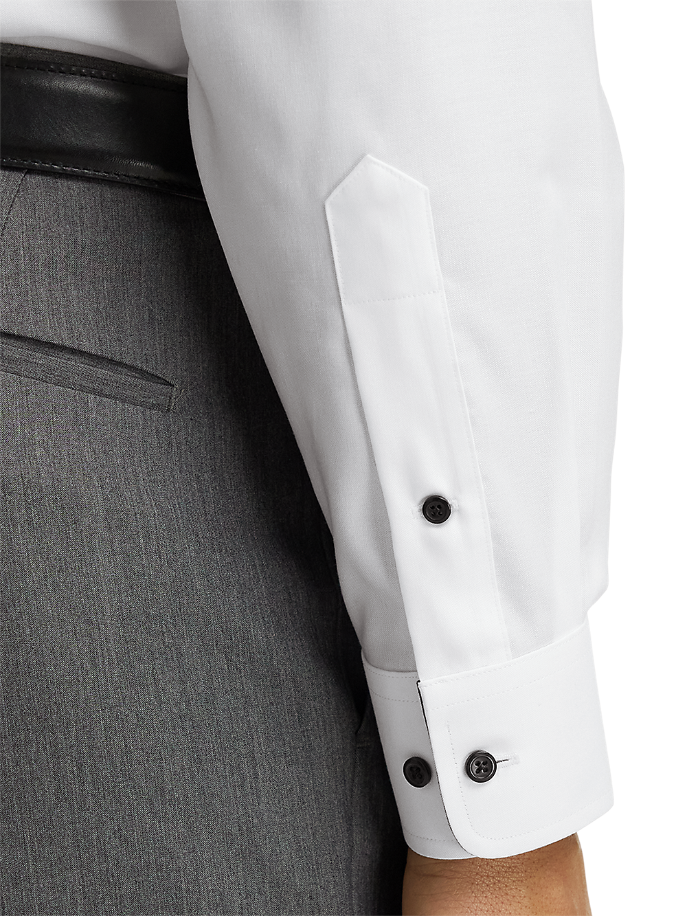 Alternate Image of Comfort Stretch Non-iron Solid Dress Shirt With Contrast Trim-3