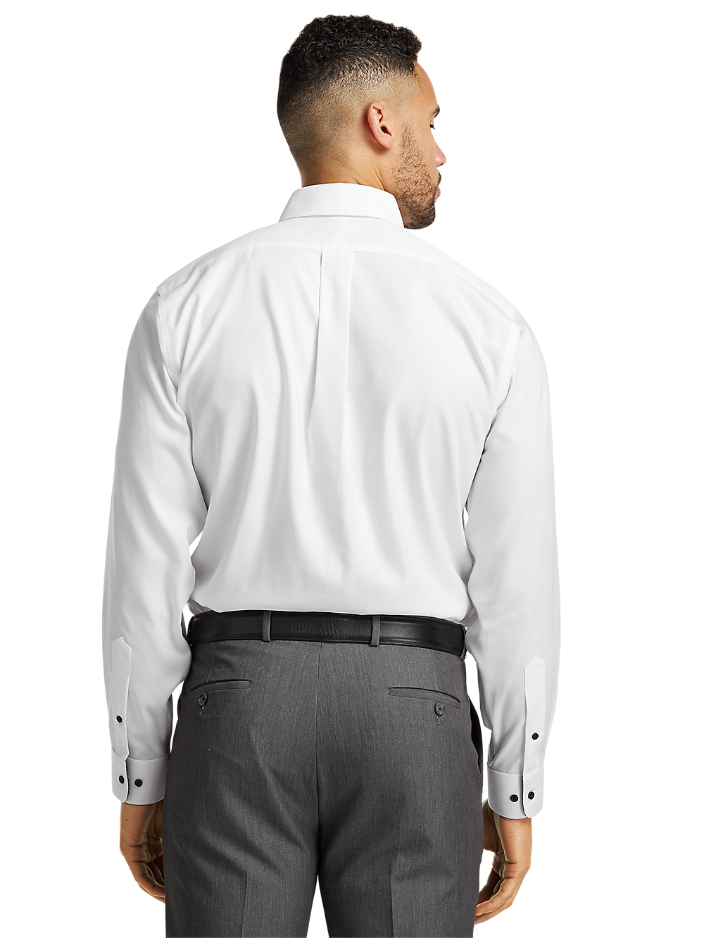 Alternate Image of Comfort Stretch Non-iron Solid Dress Shirt With Contrast Trim-4