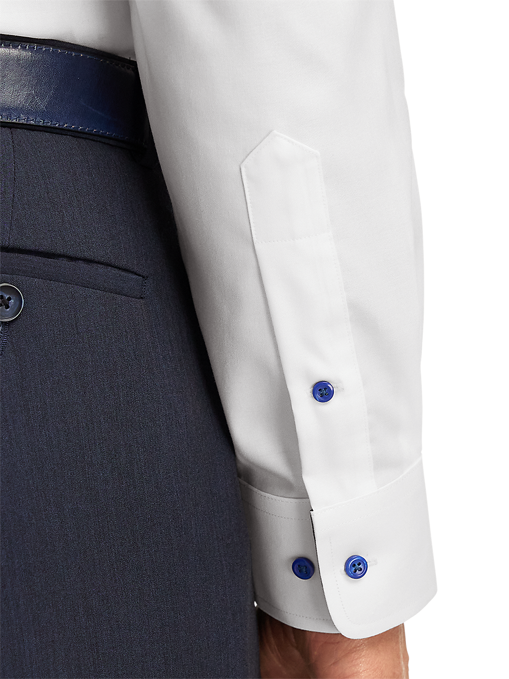 Alternate Image of Comfort Stretch Non-iron Solid Dress Shirt With Contrast Trim-3