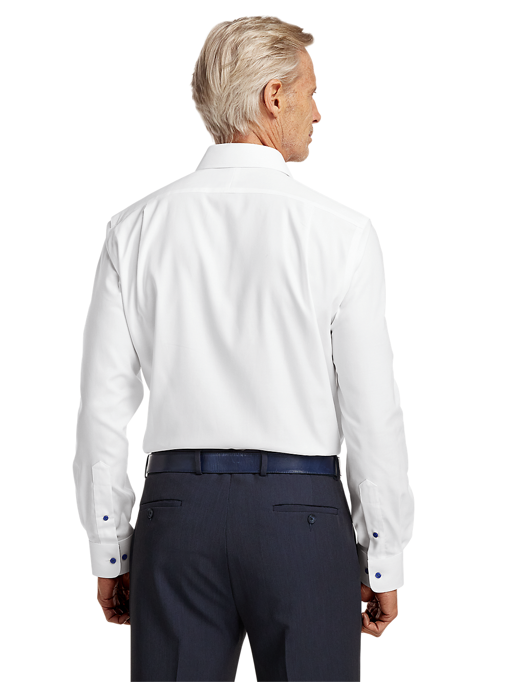 Alternate Image of Comfort Stretch Non-iron Solid Dress Shirt With Contrast Trim-4