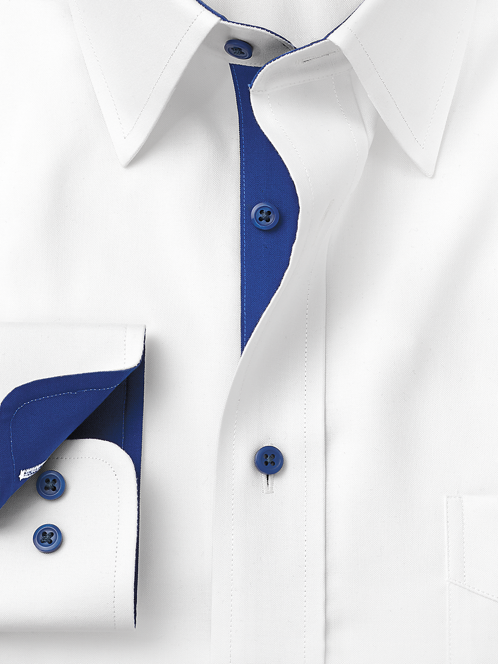 Alternate Image of Comfort Stretch Non-iron Solid Dress Shirt With Contrast Trim-5