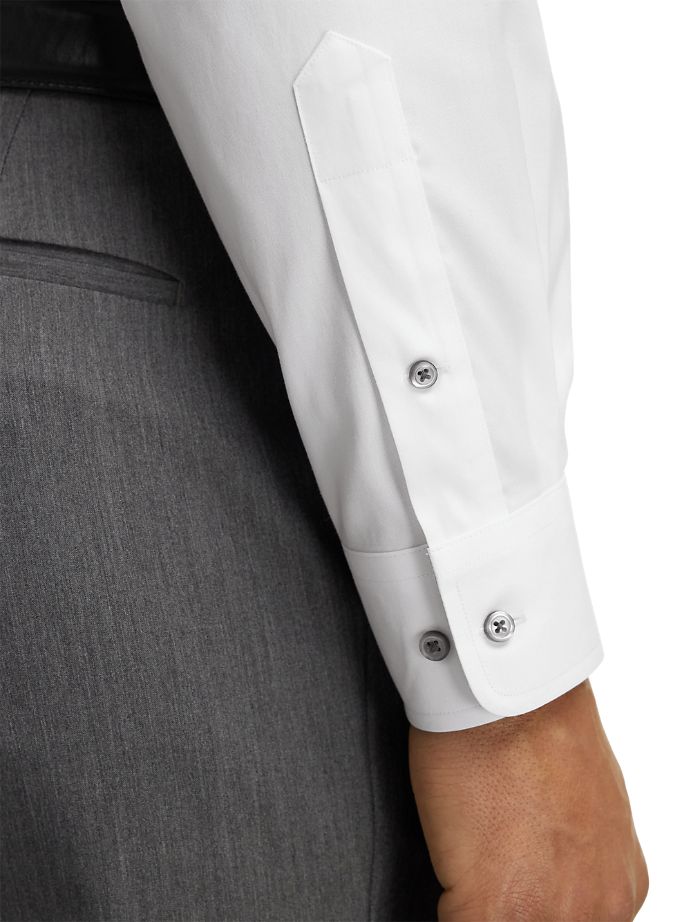 Alternate Image of Comfort Stretch Non-iron Solid Dress Shirt With Contrast Trim-3