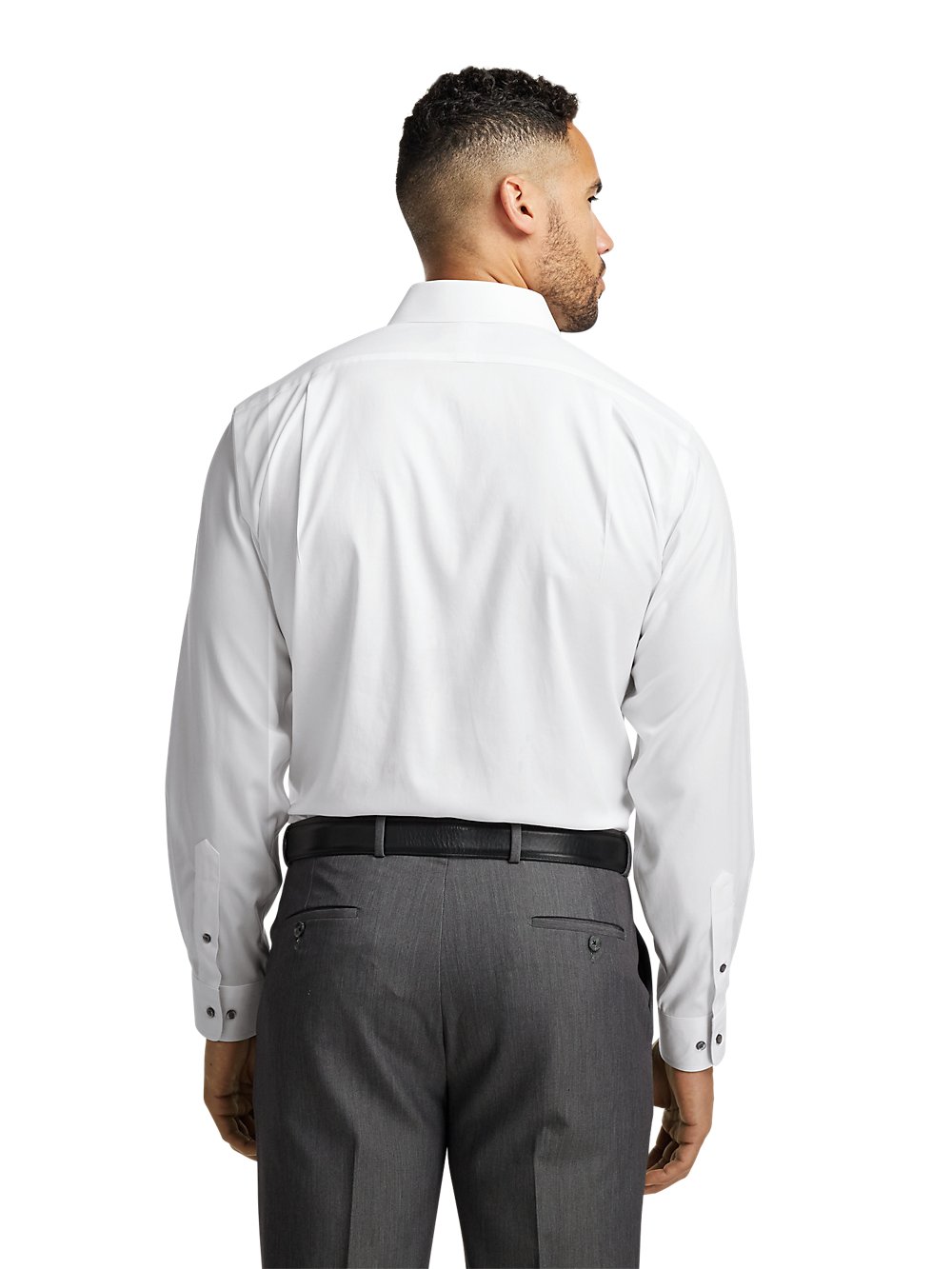 Alternate Image of Comfort Stretch Non-iron Solid Dress Shirt With Contrast Trim-4