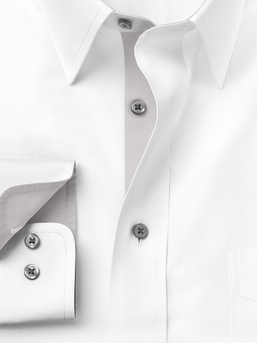 Alternate Image of Comfort Stretch Non-iron Solid Dress Shirt With Contrast Trim-5