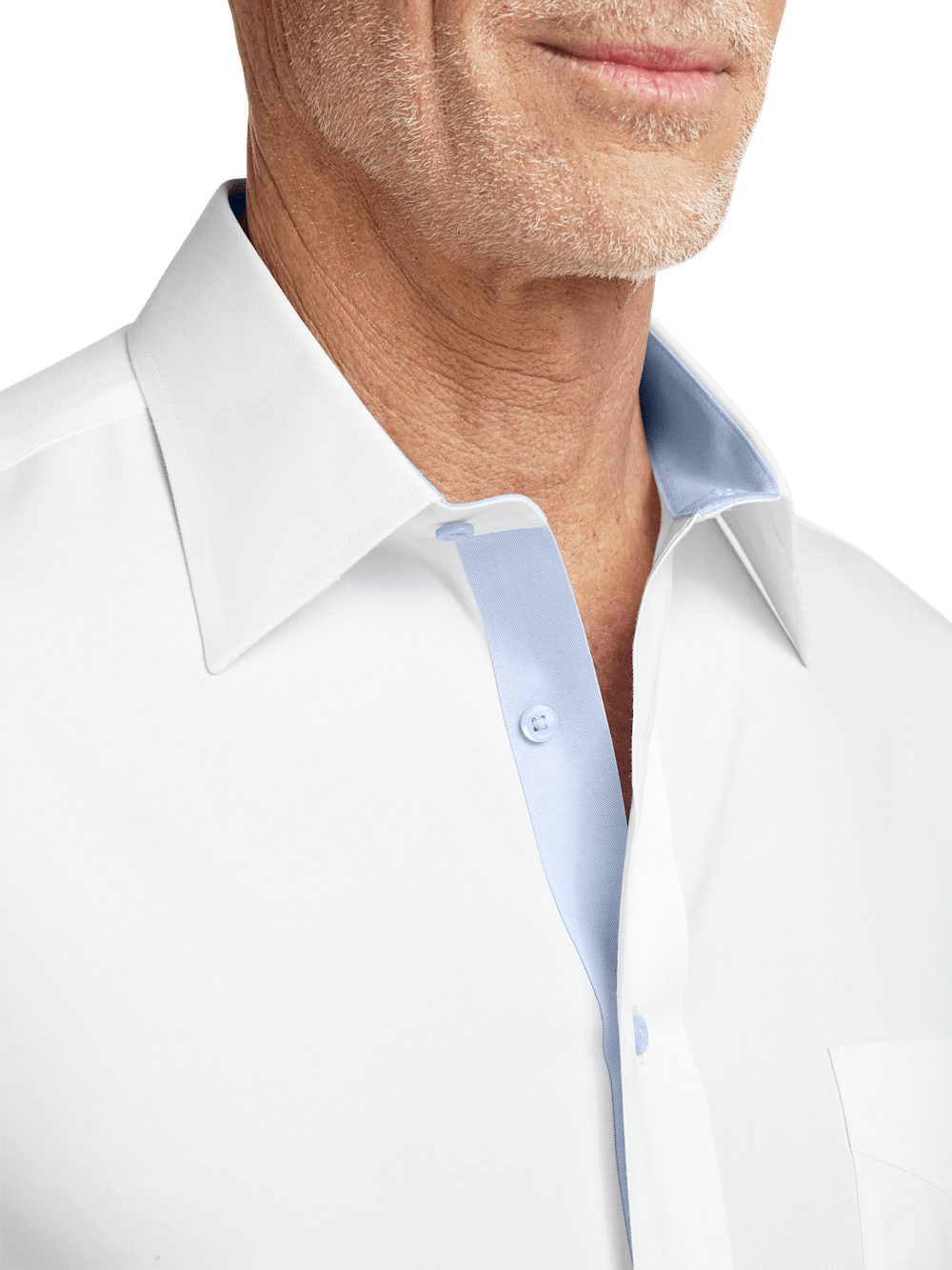 Alternate Image of Comfort Stretch Non-iron Solid Dress Shirt With Contrast Trim-2