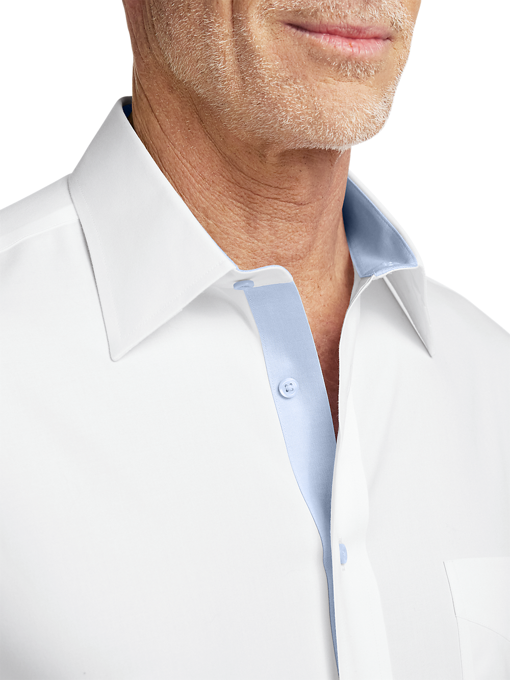 Alternate Image of Comfort Stretch Non-iron Solid Dress Shirt With Contrast Trim-2