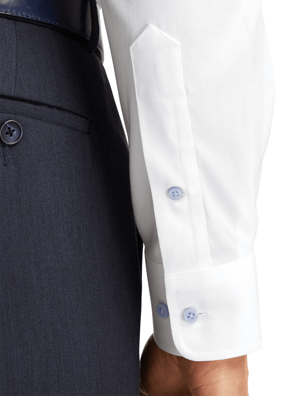 Alternate Image of Comfort Stretch Non-iron Solid Dress Shirt With Contrast Trim-3