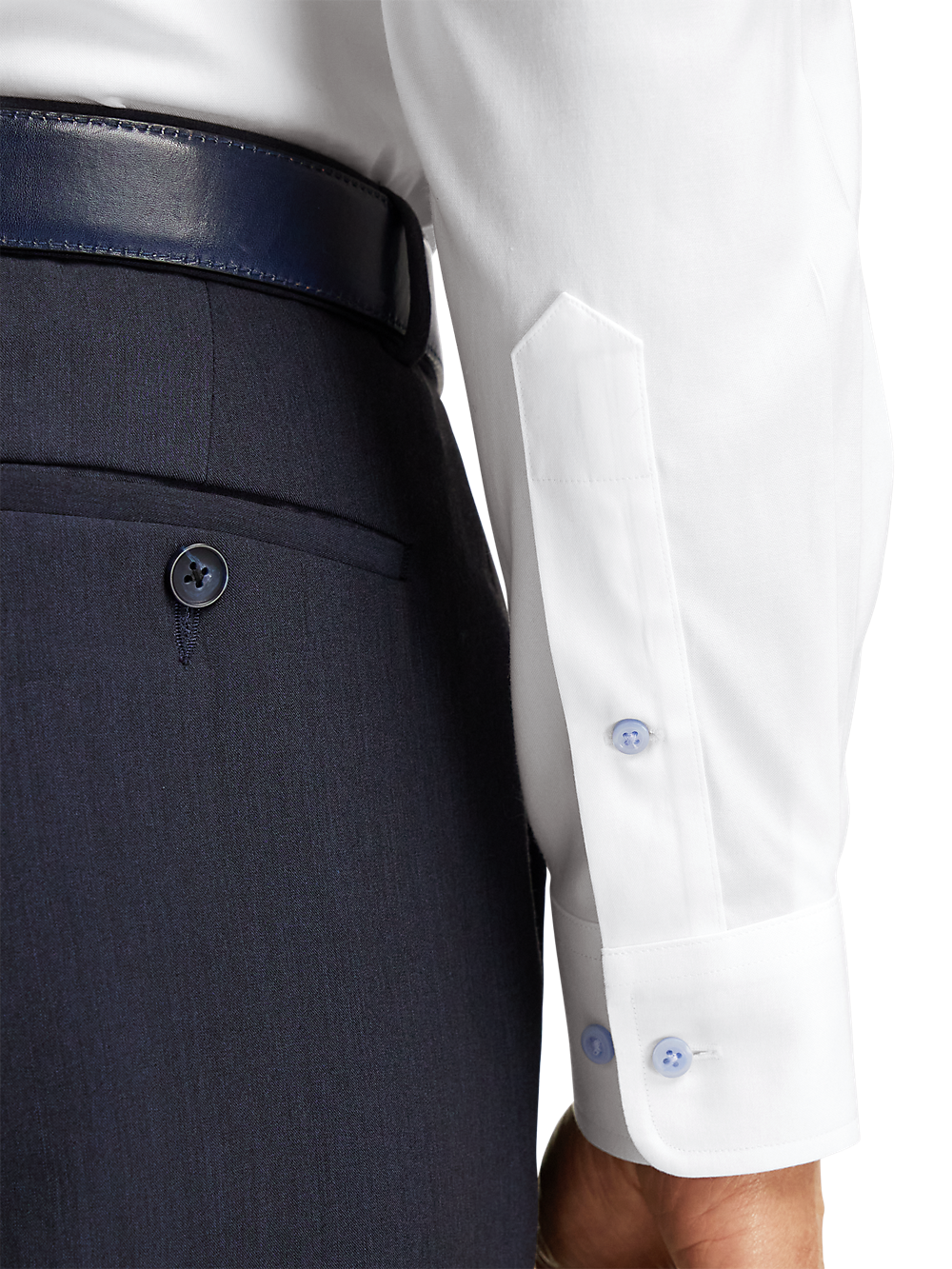 Alternate Image of Comfort Stretch Non-iron Solid Dress Shirt With Contrast Trim-3