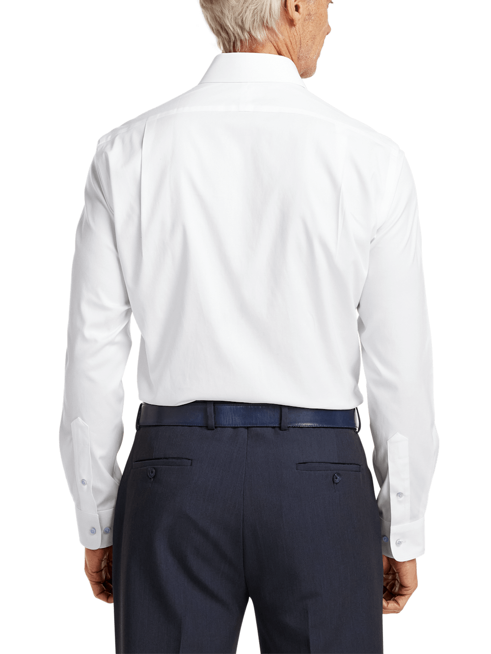 Alternate Image of Comfort Stretch Non-iron Solid Dress Shirt With Contrast Trim-4