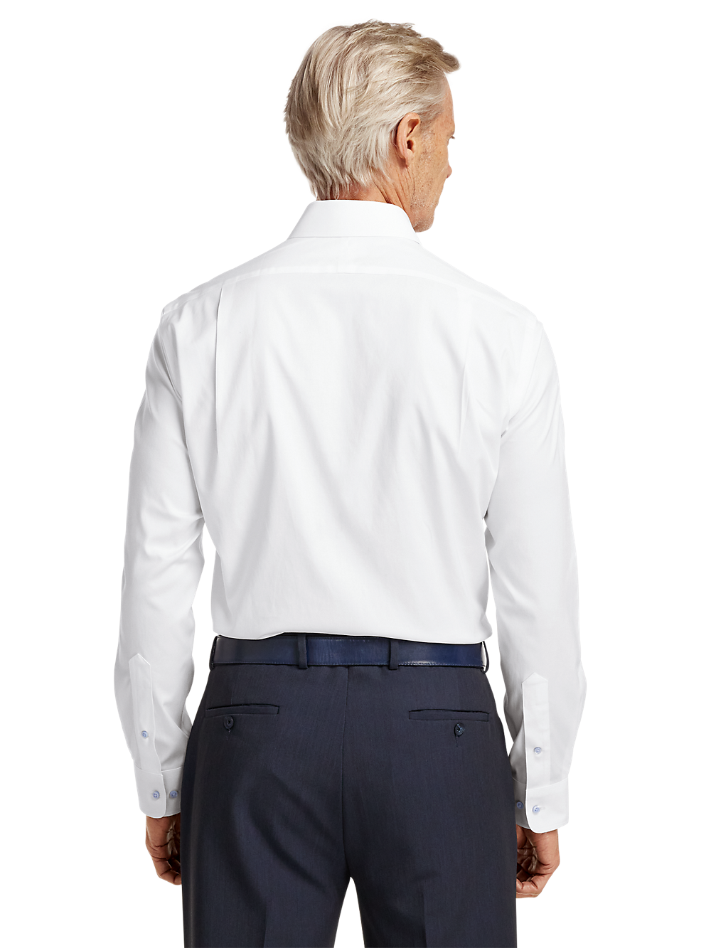 Alternate Image of Comfort Stretch Non-iron Solid Dress Shirt With Contrast Trim-4