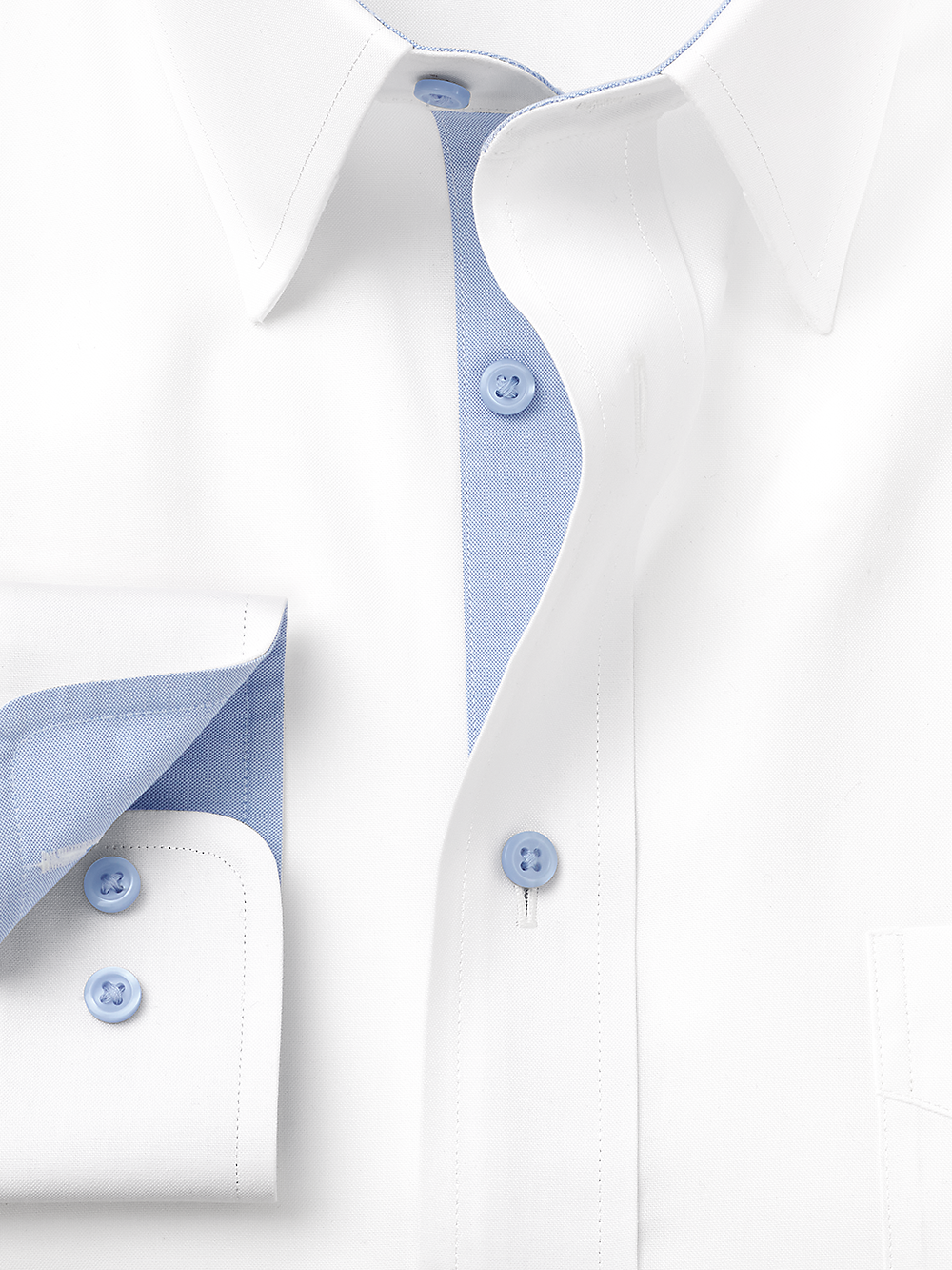 Alternate Image of Comfort Stretch Non-iron Solid Dress Shirt With Contrast Trim-5