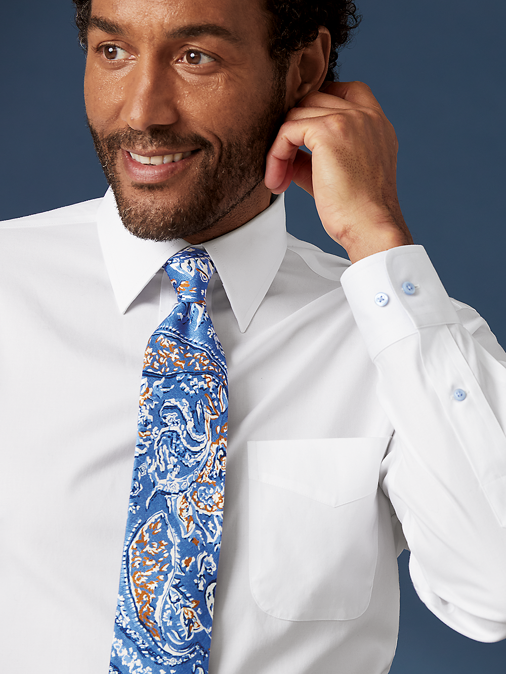 Alternate Image of Comfort Stretch Non-iron Solid Dress Shirt With Contrast Trim-7