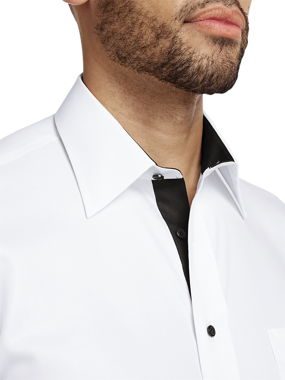 Alternate Image of Comfort Stretch Non-iron Solid Dress Shirt With Contrast Trim-2