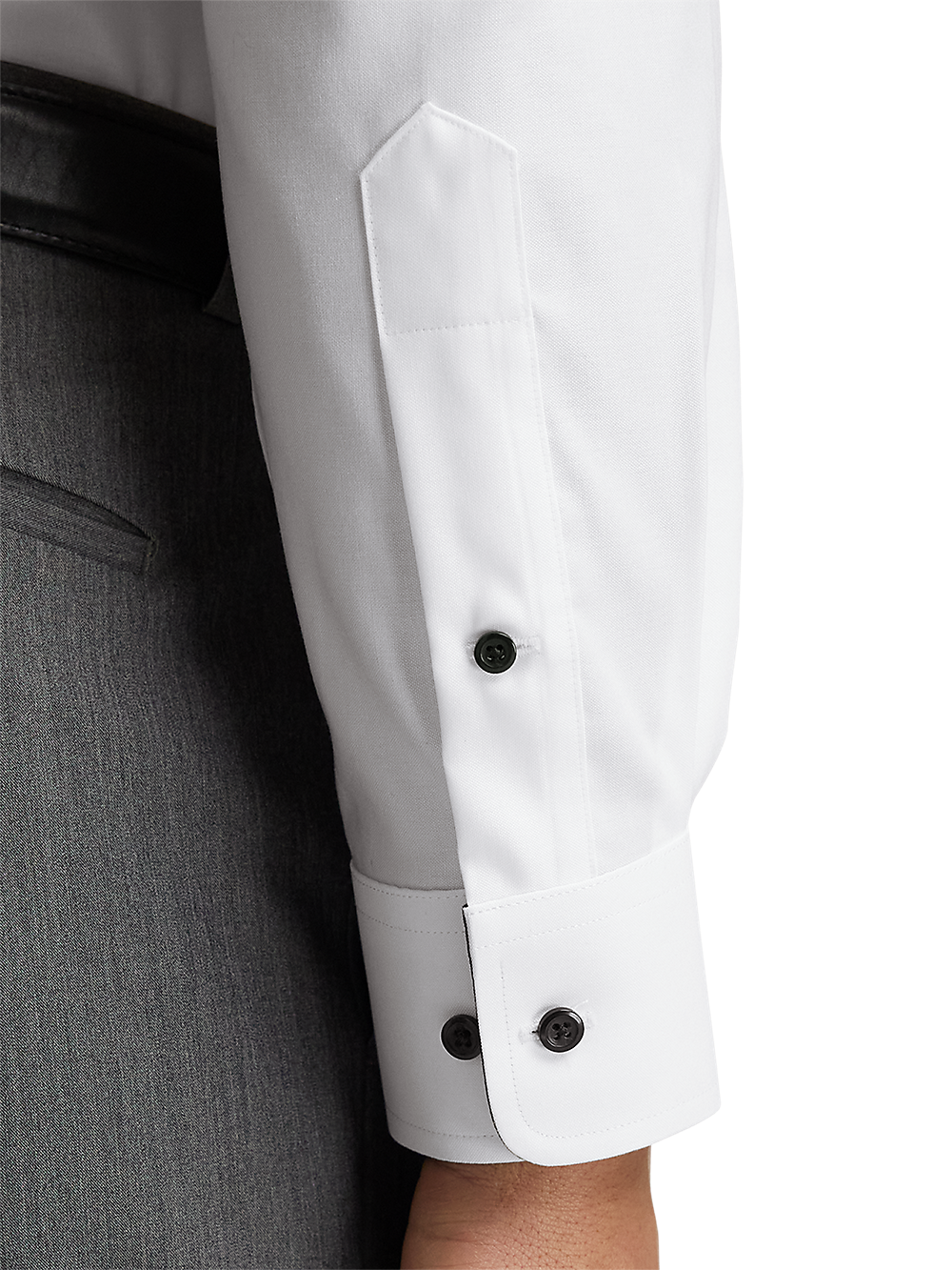 Alternate Image of Comfort Stretch Non-iron Solid Dress Shirt With Contrast Trim-3