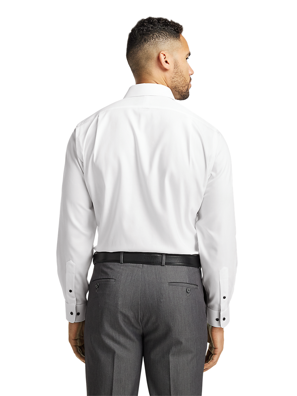 Alternate Image of Comfort Stretch Non-iron Solid Dress Shirt With Contrast Trim-4