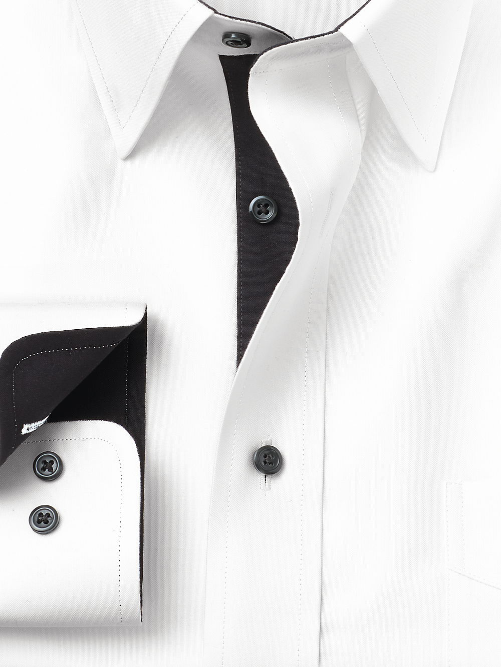 Alternate Image of Comfort Stretch Non-iron Solid Dress Shirt With Contrast Trim-5