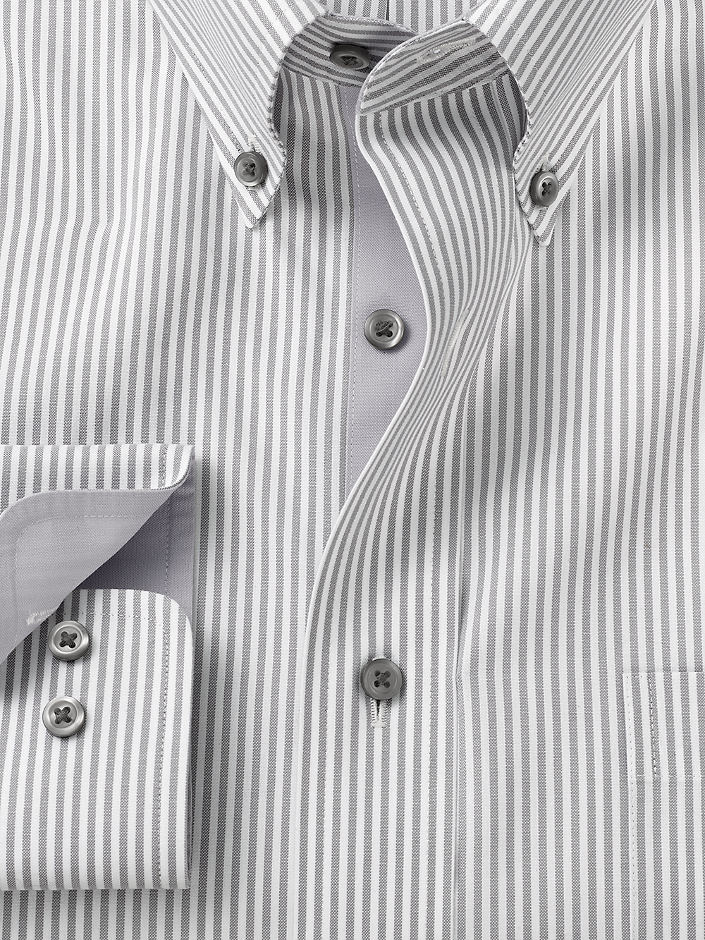 Alternate Image of Comfort Stretch Non-iron Stripe Dress Shirt With Contrast Trim-1