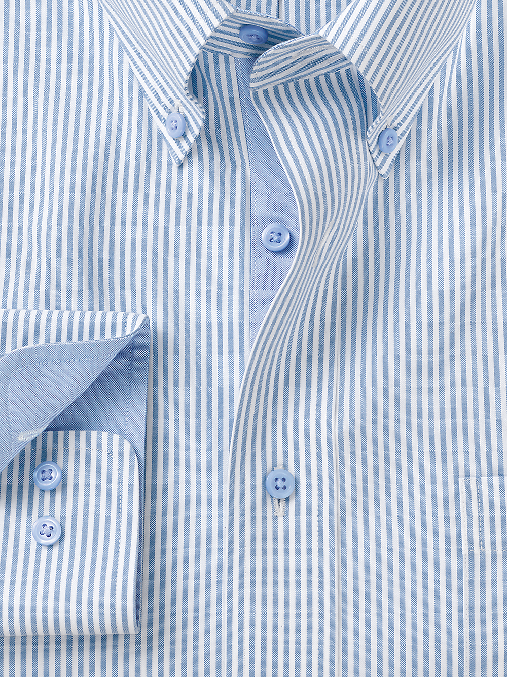 Alternate Image of Comfort Stretch Non-iron Stripe Dress Shirt With Contrast Trim-1