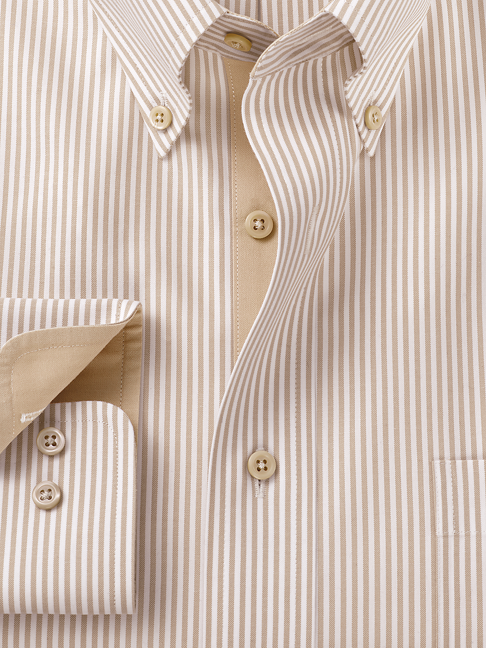 Alternate Image of Comfort Stretch Non-iron Stripe Dress Shirt With Contrast Trim-1