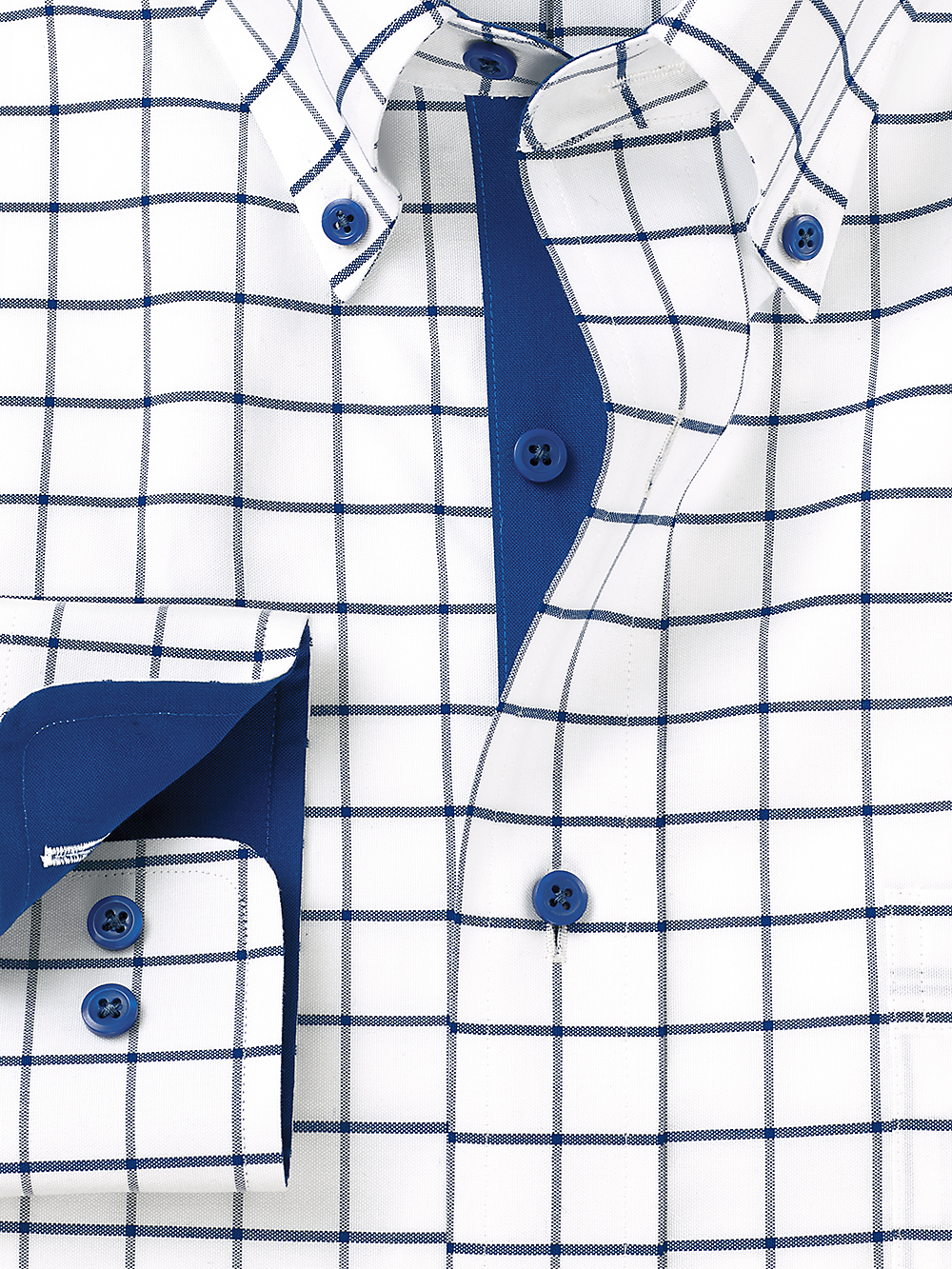 Alternate Image of Comfort Stretch Non-iron Check Dress Shirt With Contrast Trim-1