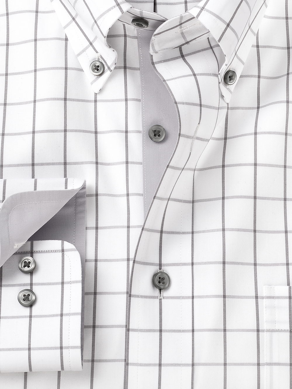 Alternate Image of Comfort Stretch Non-iron Check Dress Shirt With Contrast Trim-1