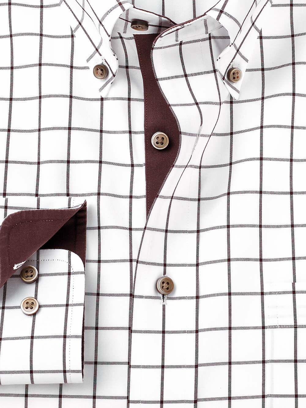 Alternate Image of Comfort Stretch Non-iron Check Dress Shirt With Contrast Trim-2