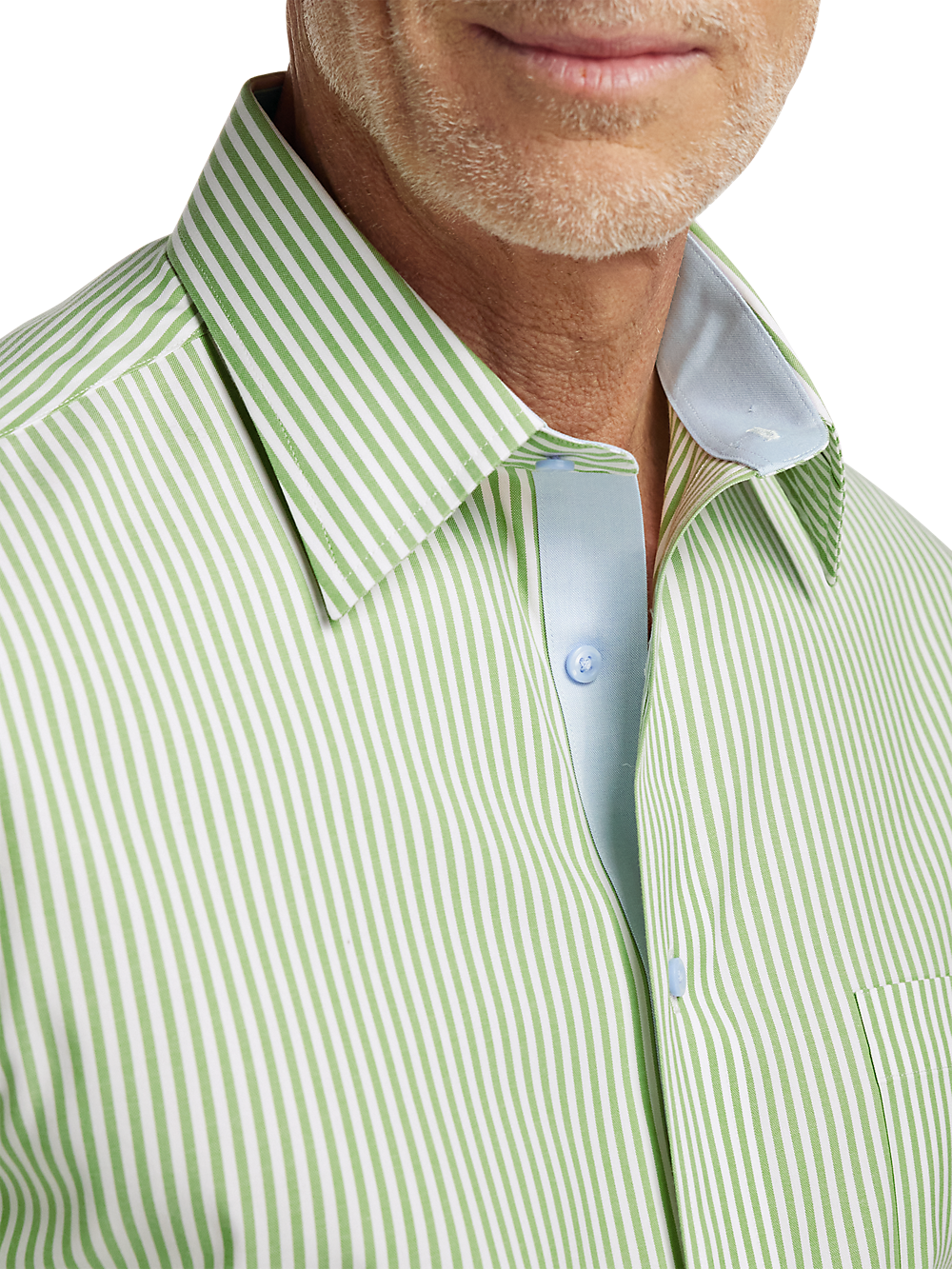 Alternate Image of Comfort Stretch Non-iron Stripe Dress Shirt With Contrast Trim-2