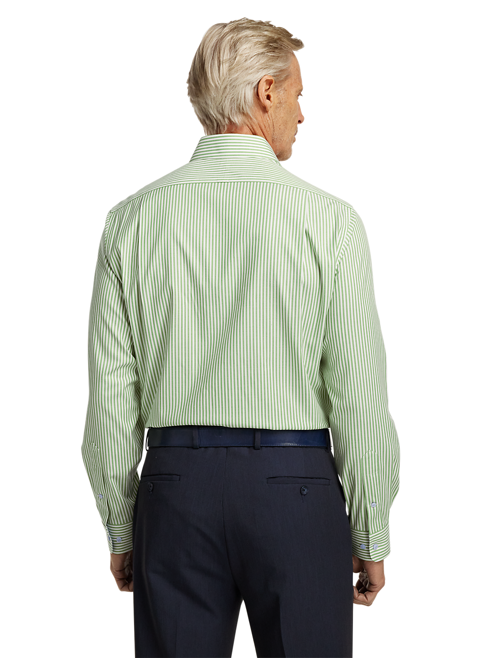 Alternate Image of Comfort Stretch Non-iron Stripe Dress Shirt With Contrast Trim-4