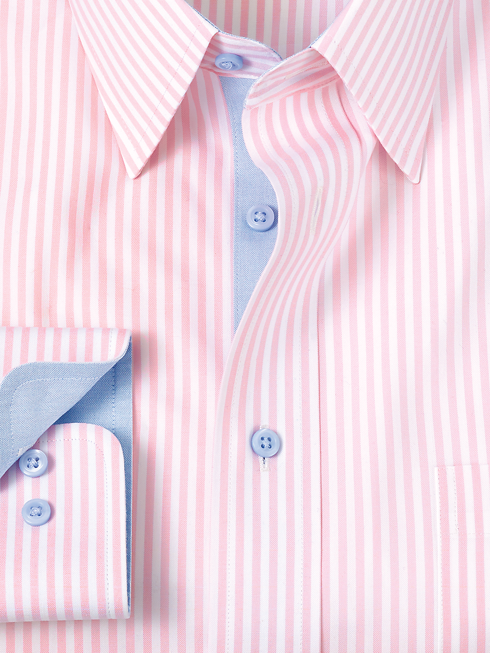 Alternate Image of Comfort Stretch Non-iron Stripe Dress Shirt With Contrast Trim-5