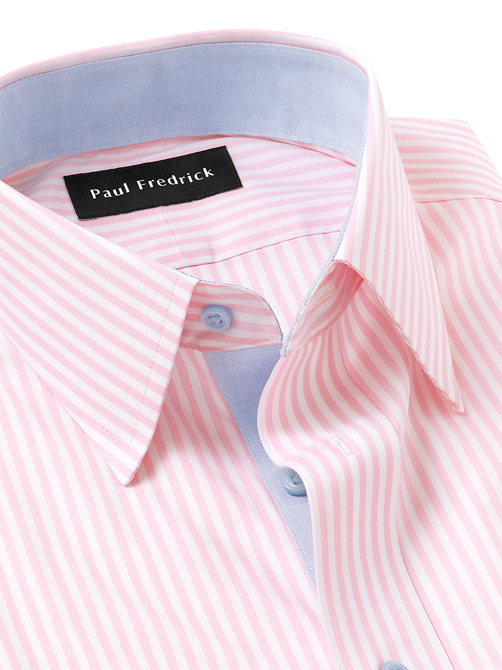 Alternate Image of Comfort Stretch Non-iron Stripe Dress Shirt With Contrast Trim-6