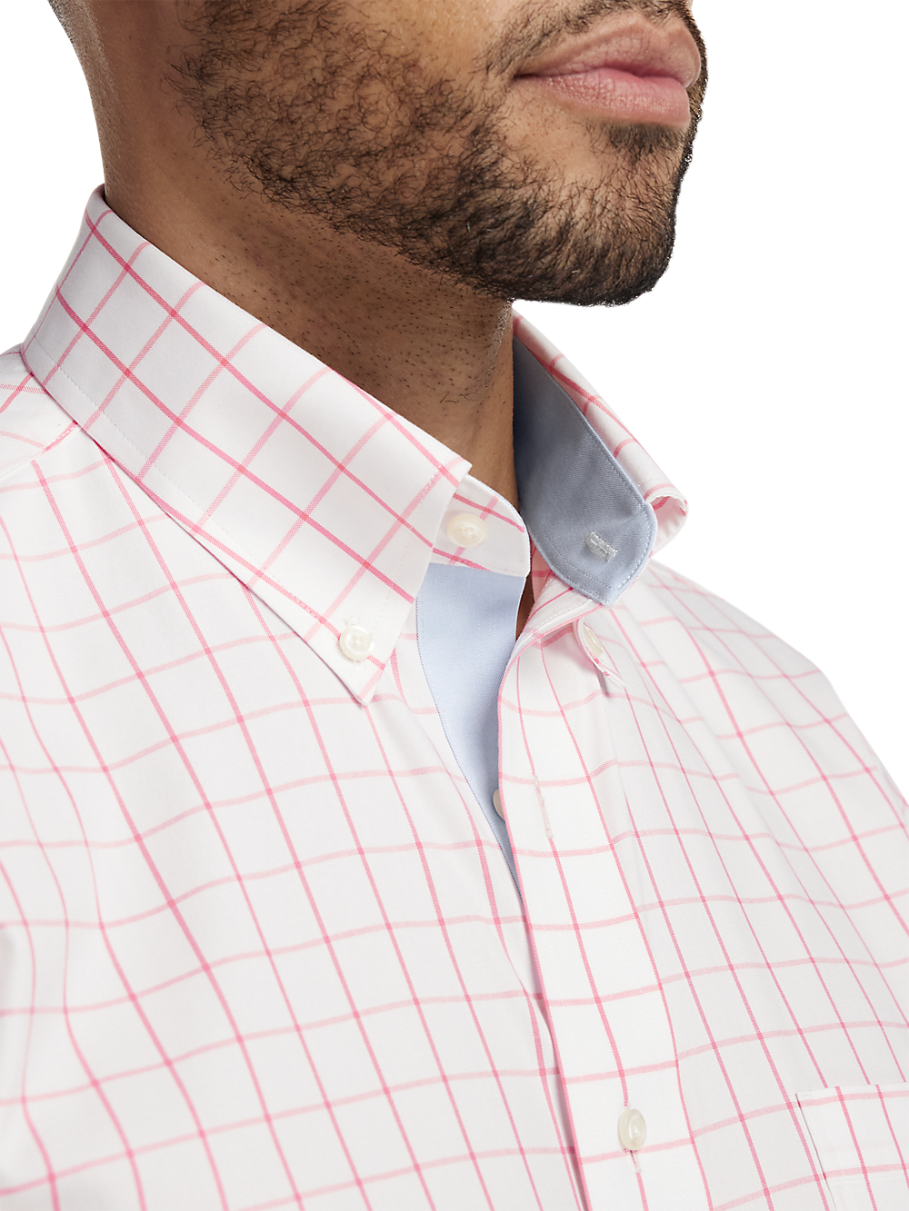 Alternate Image of Comfort Stretch Non-iron Check Dress Shirt With Contrast Trim-2