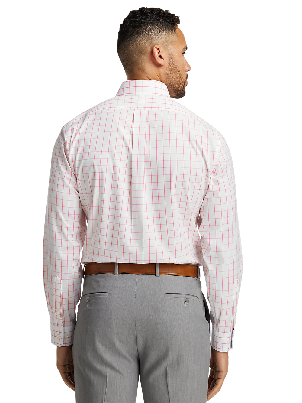 Alternate Image of Comfort Stretch Non-iron Check Dress Shirt With Contrast Trim-4