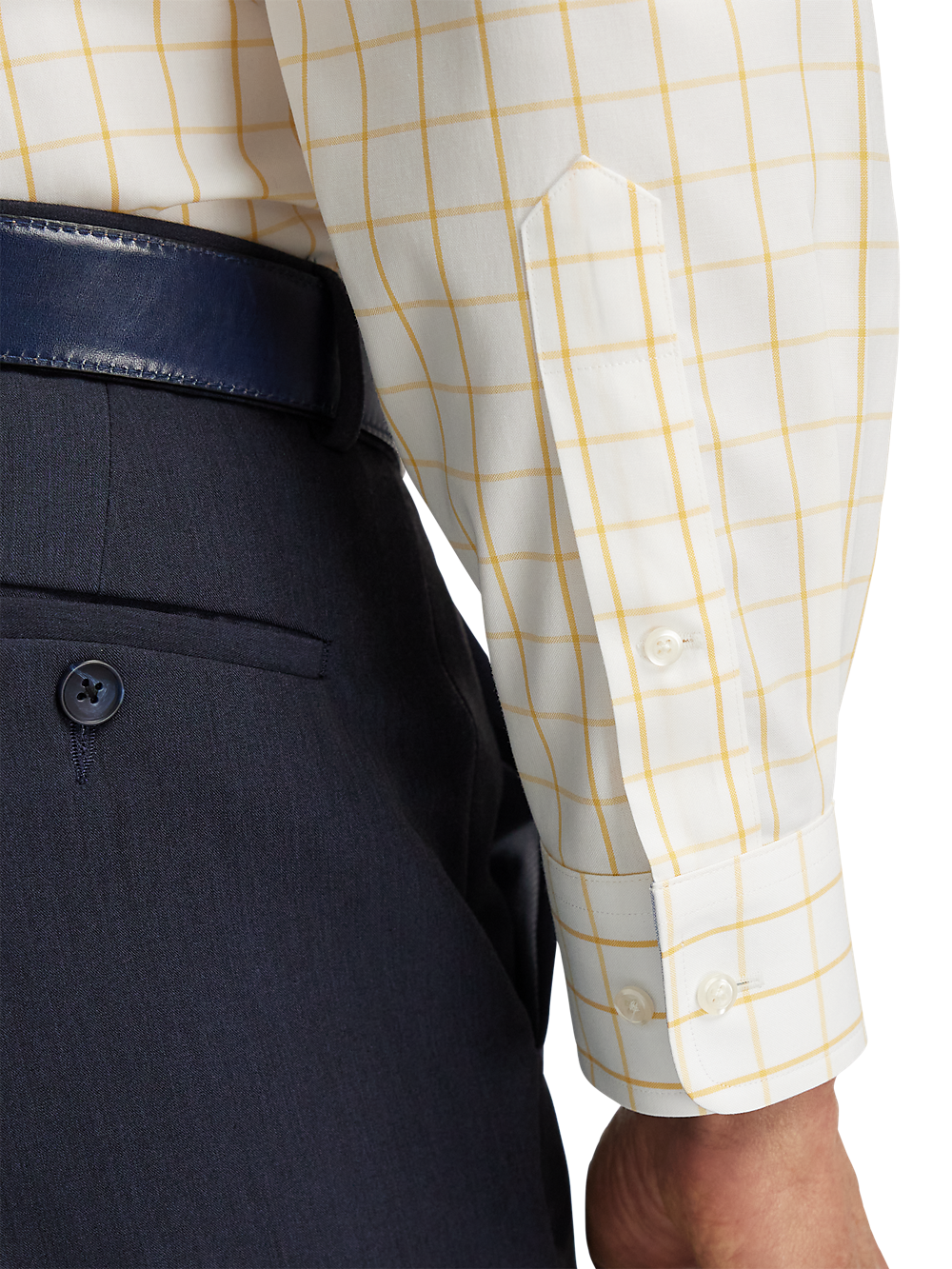 Alternate Image of Comfort Stretch Non-iron Check Dress Shirt With Contrast Trim-3