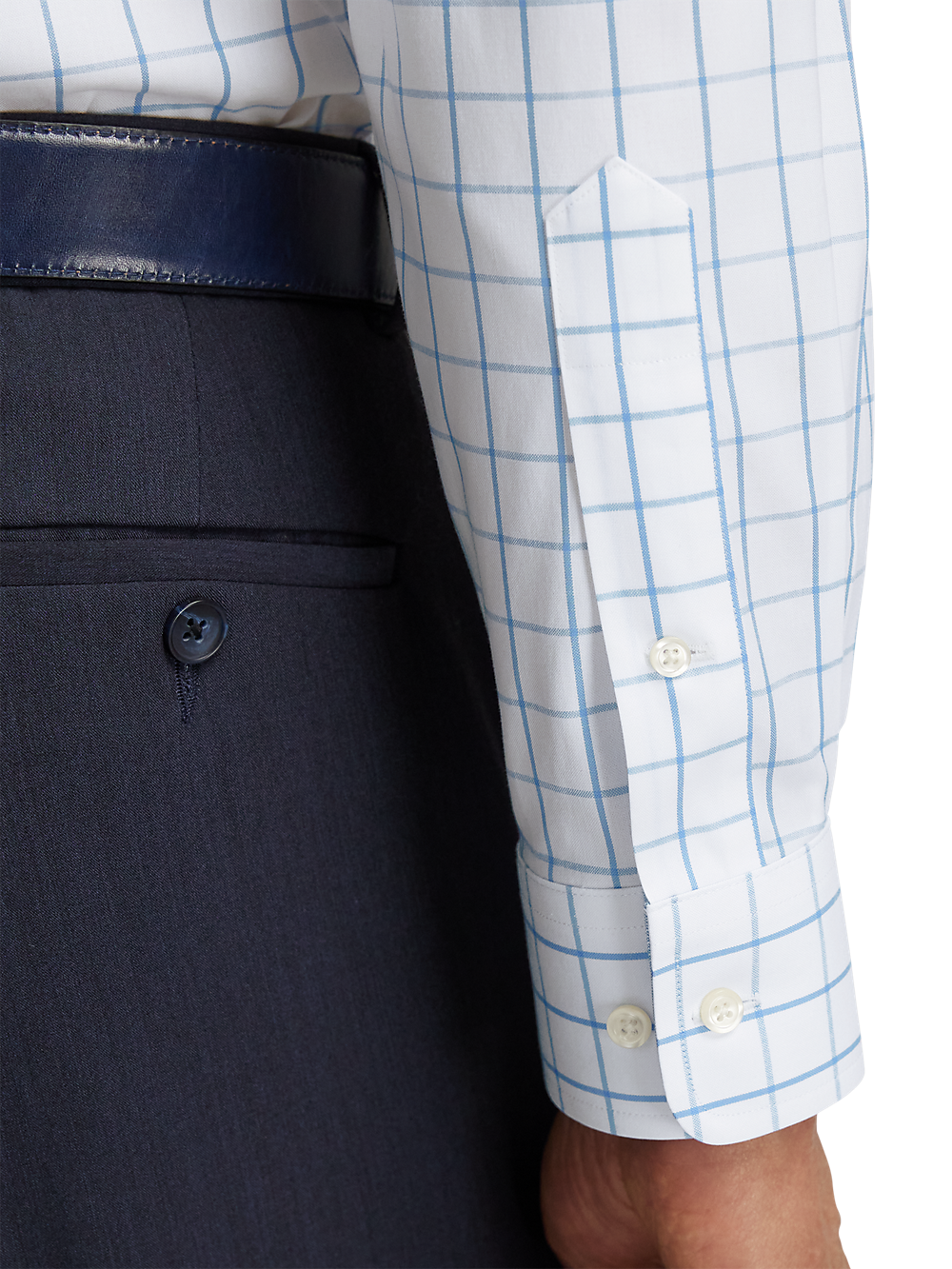 Alternate Image of Comfort Stretch Non-iron Check Dress Shirt With Contrast Trim-3