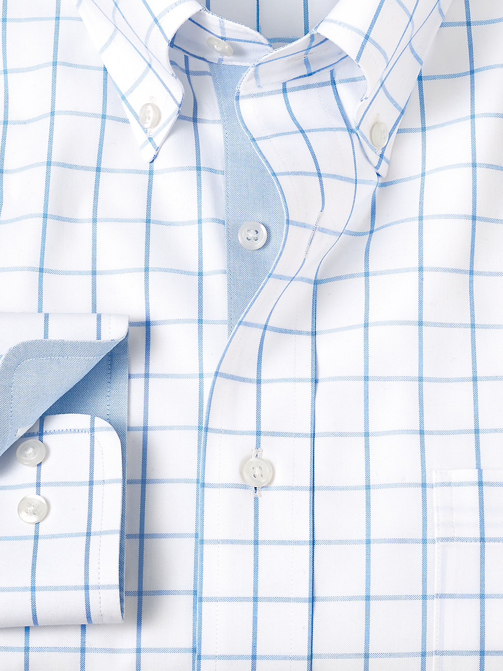 Alternate Image of Comfort Stretch Non-iron Check Dress Shirt With Contrast Trim-5