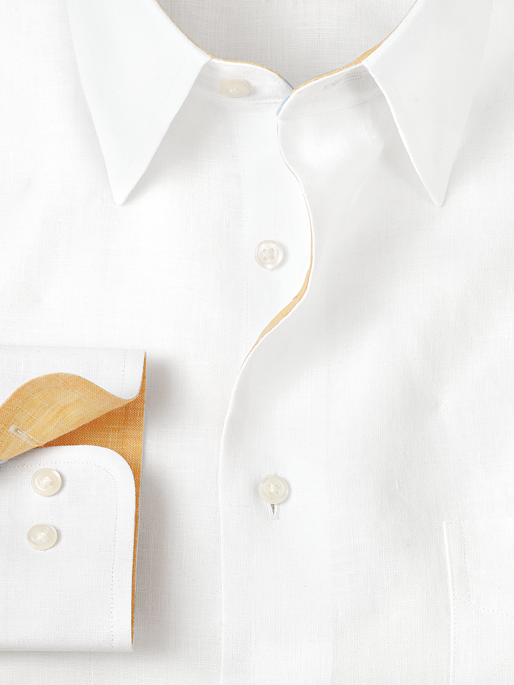 Alternate Image of Non-iron Linen Solid Dress Shirt With Contrast Trim-5