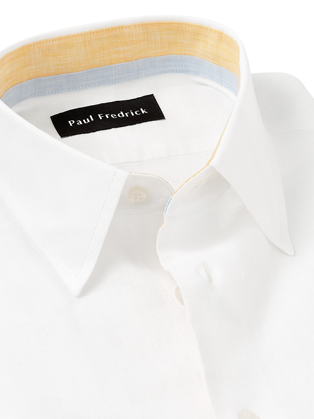 Alternate Image of Non-iron Linen Solid Dress Shirt With Contrast Trim-6