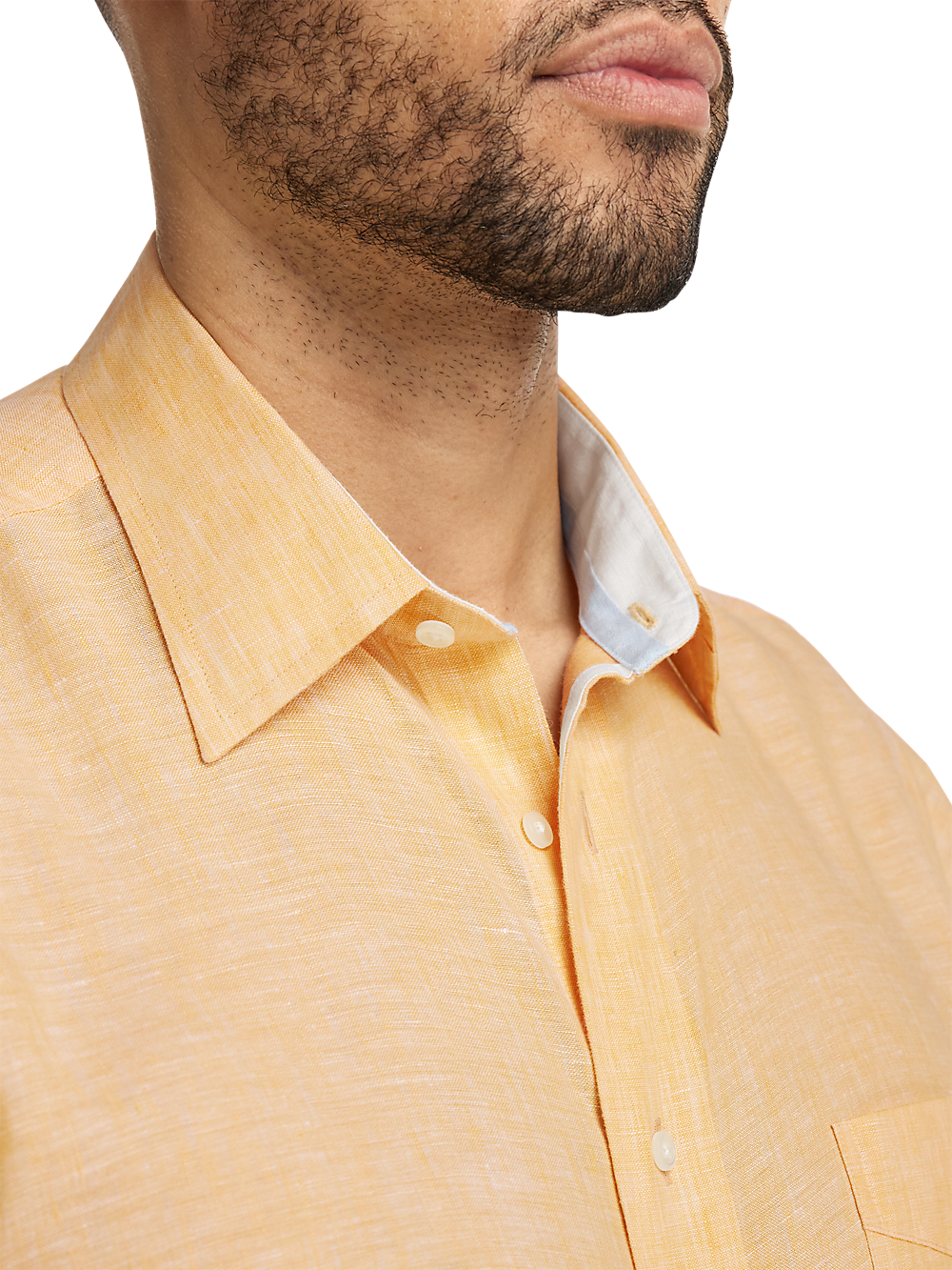 Alternate Image of Non-iron Linen Solid Dress Shirt With Contrast Trim-2