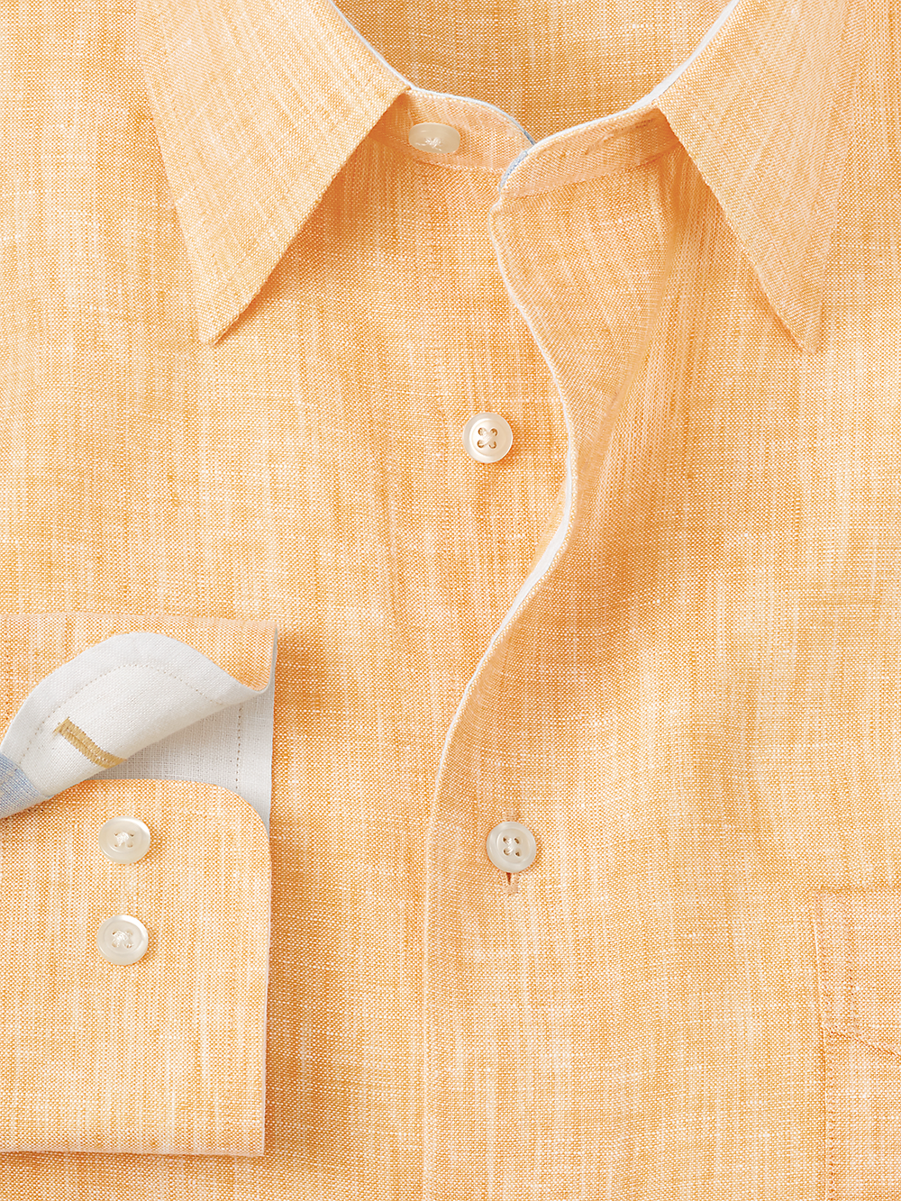 Alternate Image of Non-iron Linen Solid Dress Shirt With Contrast Trim-5