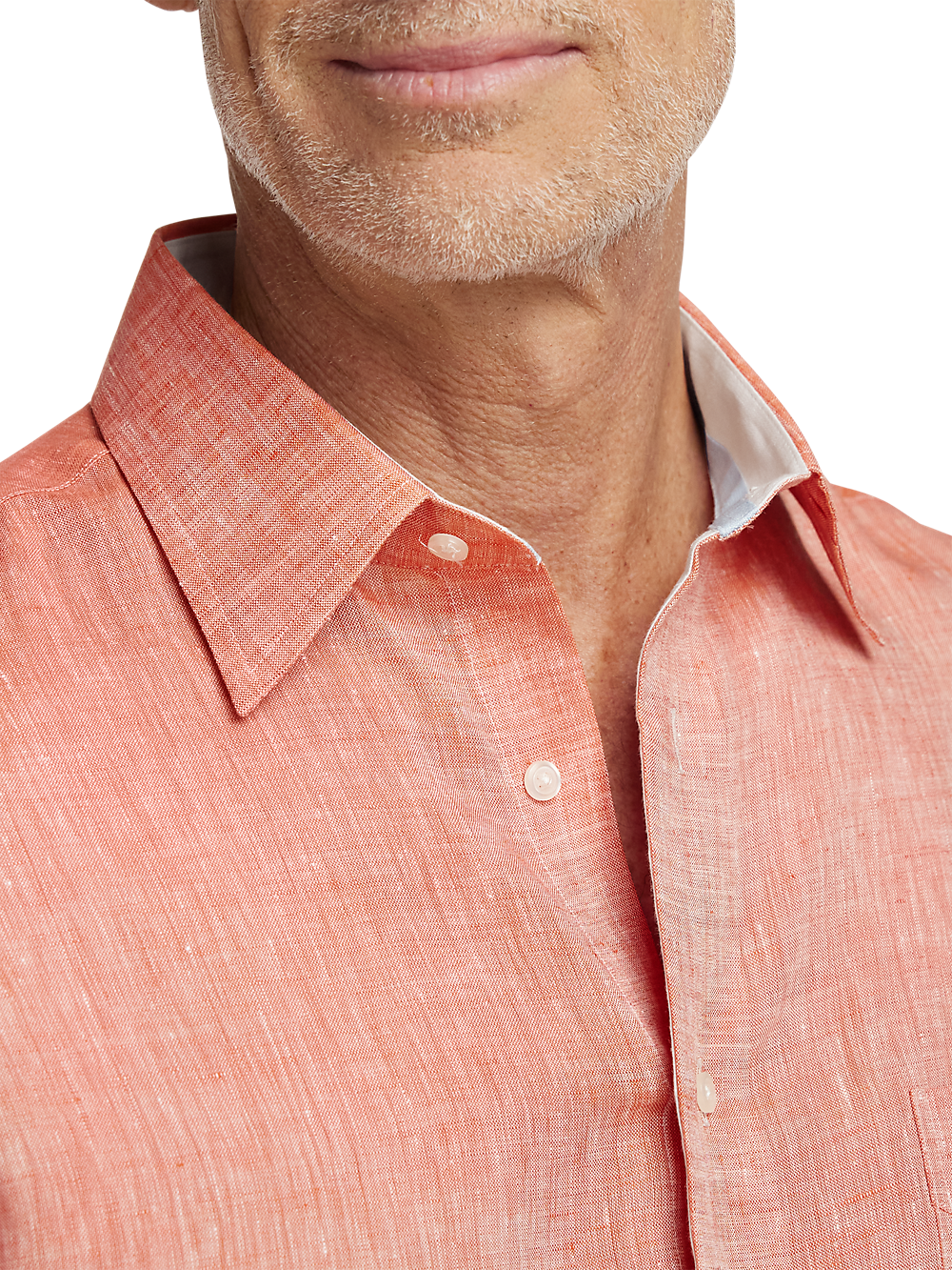 Alternate Image of Non-iron Linen Solid Dress Shirt With Contrast Trim-2