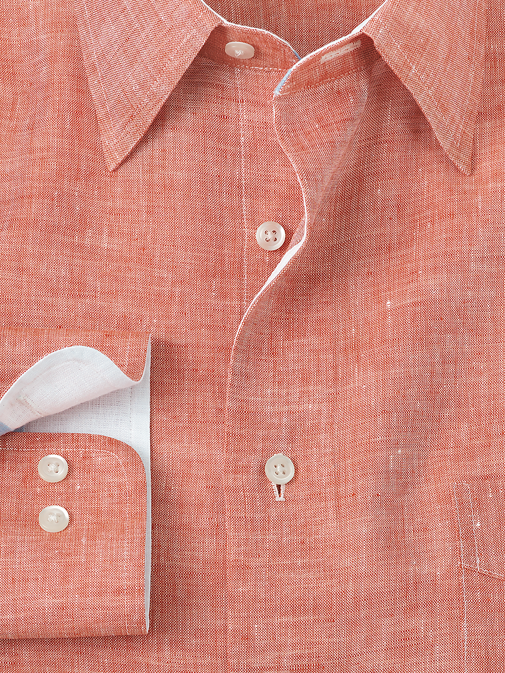 Alternate Image of Non-iron Linen Solid Dress Shirt With Contrast Trim-5