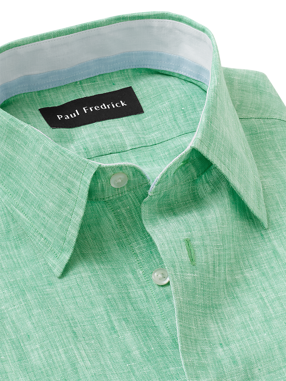 Alternate Image of Non-iron Linen Solid Dress Shirt With Contrast Trim-6