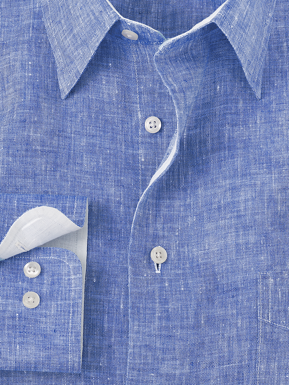 Alternate Image of Non-iron Linen Solid Dress Shirt With Contrast Trim-5