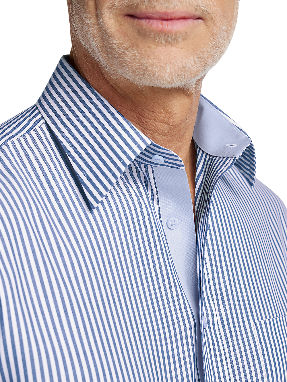 Alternate Image of Comfort Stretch Non-iron Stripe Dress Shirt With Contrast Trim-2