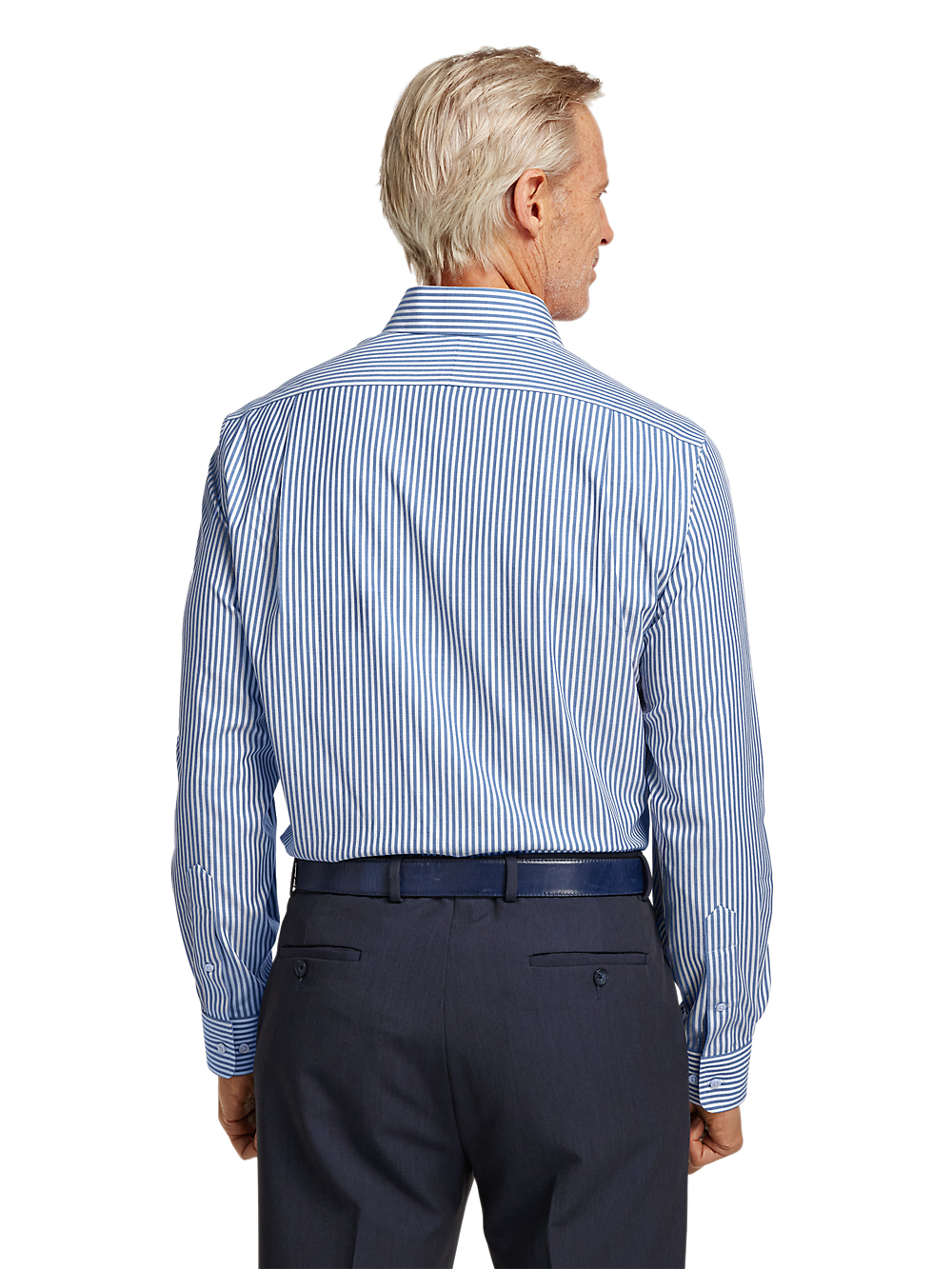 Alternate Image of Comfort Stretch Non-iron Stripe Dress Shirt With Contrast Trim-4