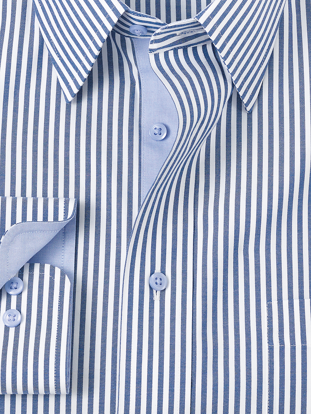 Alternate Image of Comfort Stretch Non-iron Stripe Dress Shirt With Contrast Trim-5