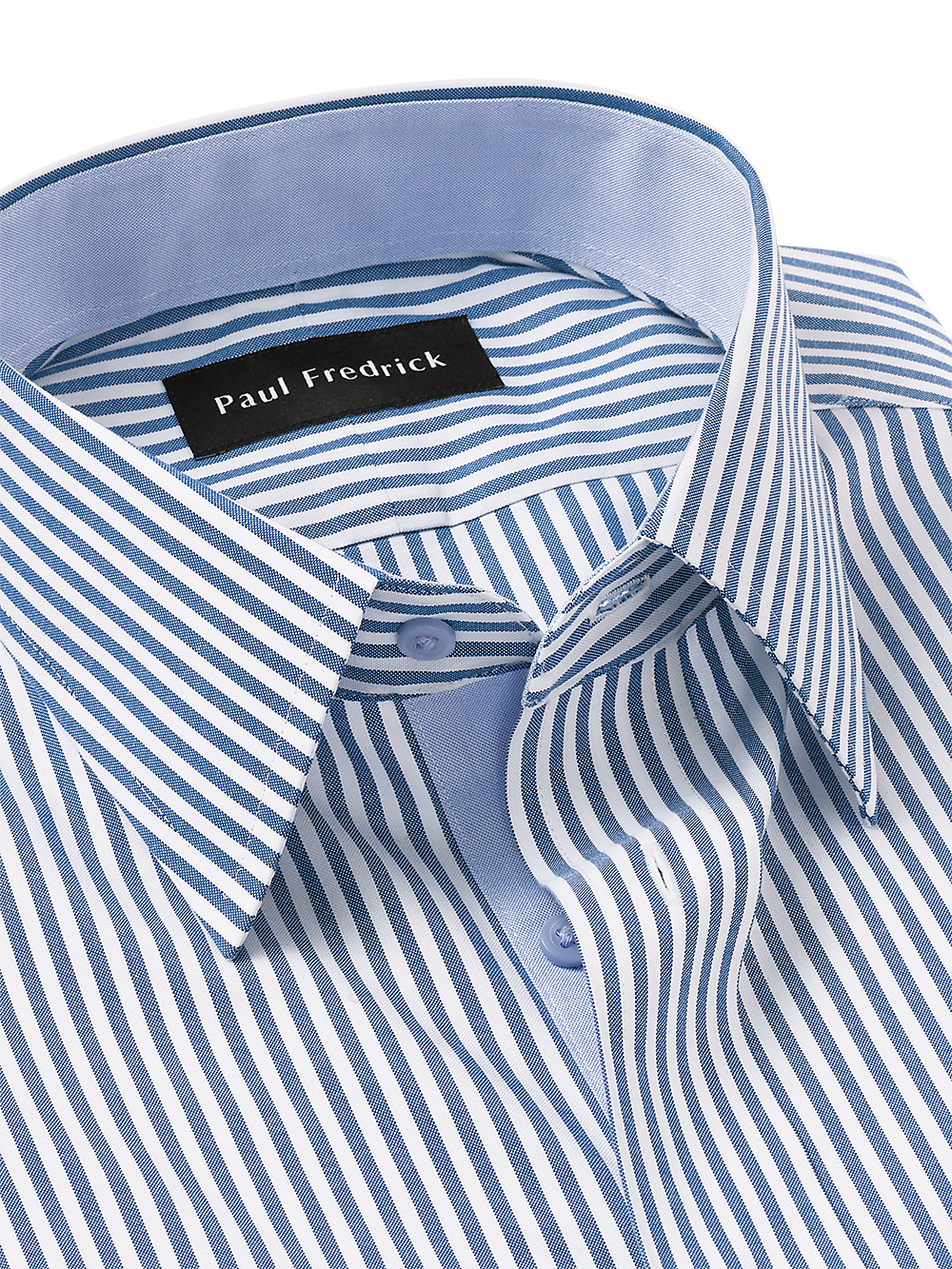 Alternate Image of Comfort Stretch Non-iron Stripe Dress Shirt With Contrast Trim-6