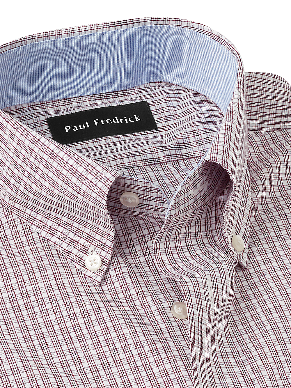 Alternate Image of Non-iron Cotton Plaid Dress Shirt With Contrast Trim-2